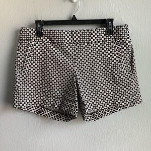 J. Crew Factory stretch geometric printed shorts.